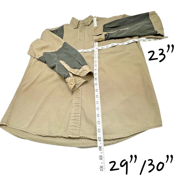 Magellan Shooting Shirt Quilted Khaki Long Sleeves Men M Outdoors Skeet Hunting - Picture 7 of 9